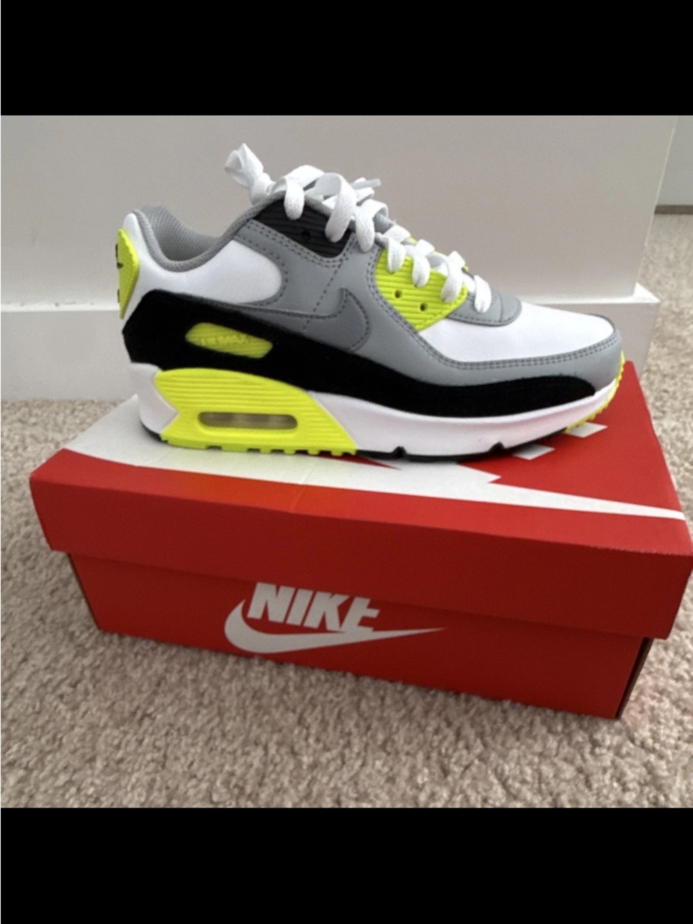 Nike Kids Air Max Sneakers - White, Grey & Volt